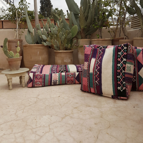 moroccan pouf flamingo