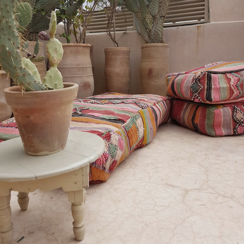 XL moroccan pouf sunset