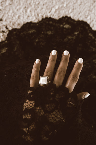 Bohemian Squared Ring Zina - Anillo con piedra cuadrada