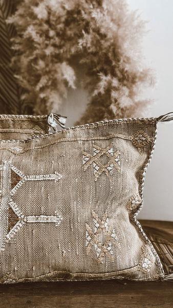 Earthy cactus silk pillow