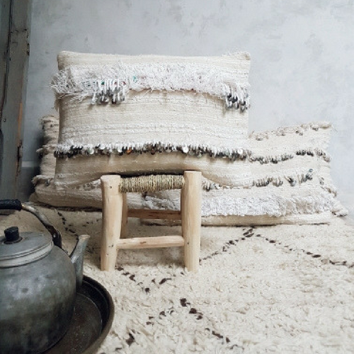 moroccan wedding blanket pillow leila 46x30 cm