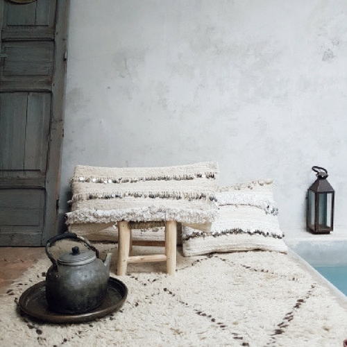 moroccan wedding blanket pillow yala 56x28 cm