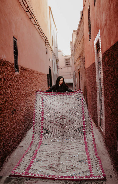 moroccan kilim rug rose